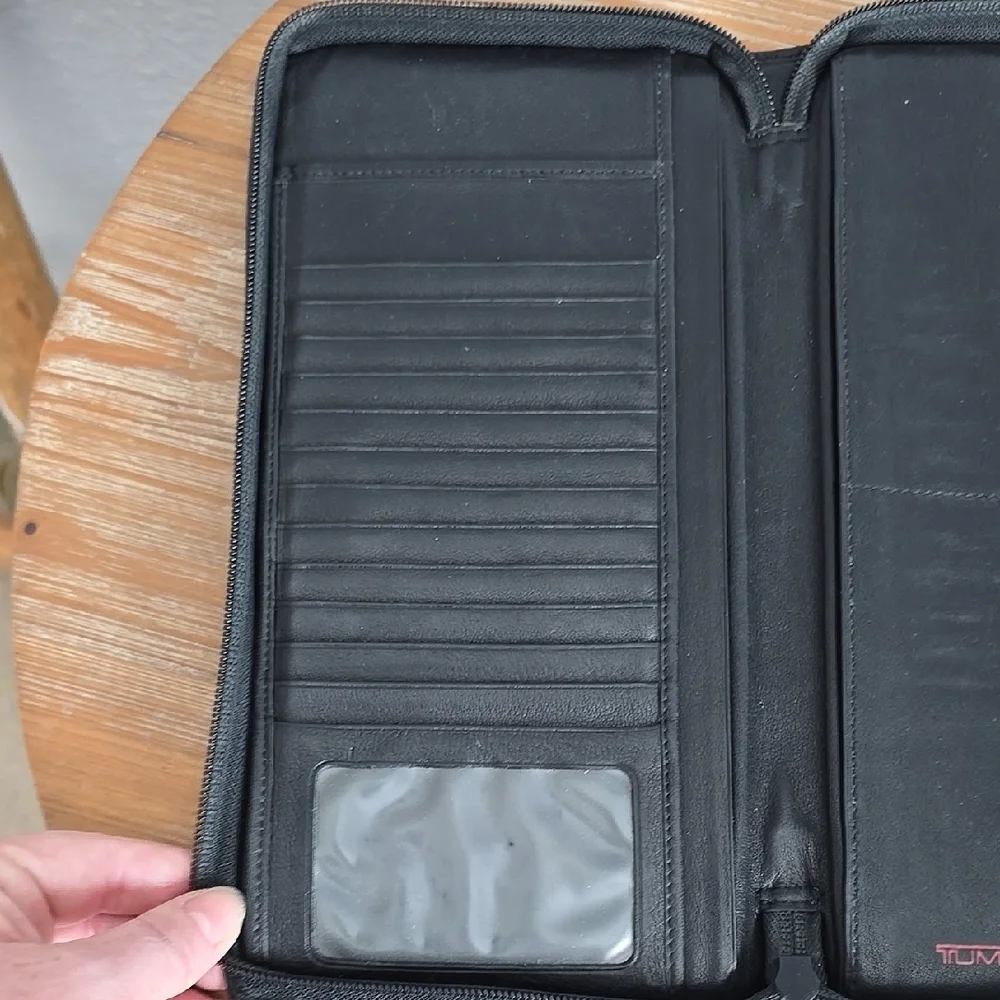 TUMI Travel Organizer Travel Long Wallet Black Popular Model RARE